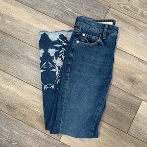 Embroidered flare jeans